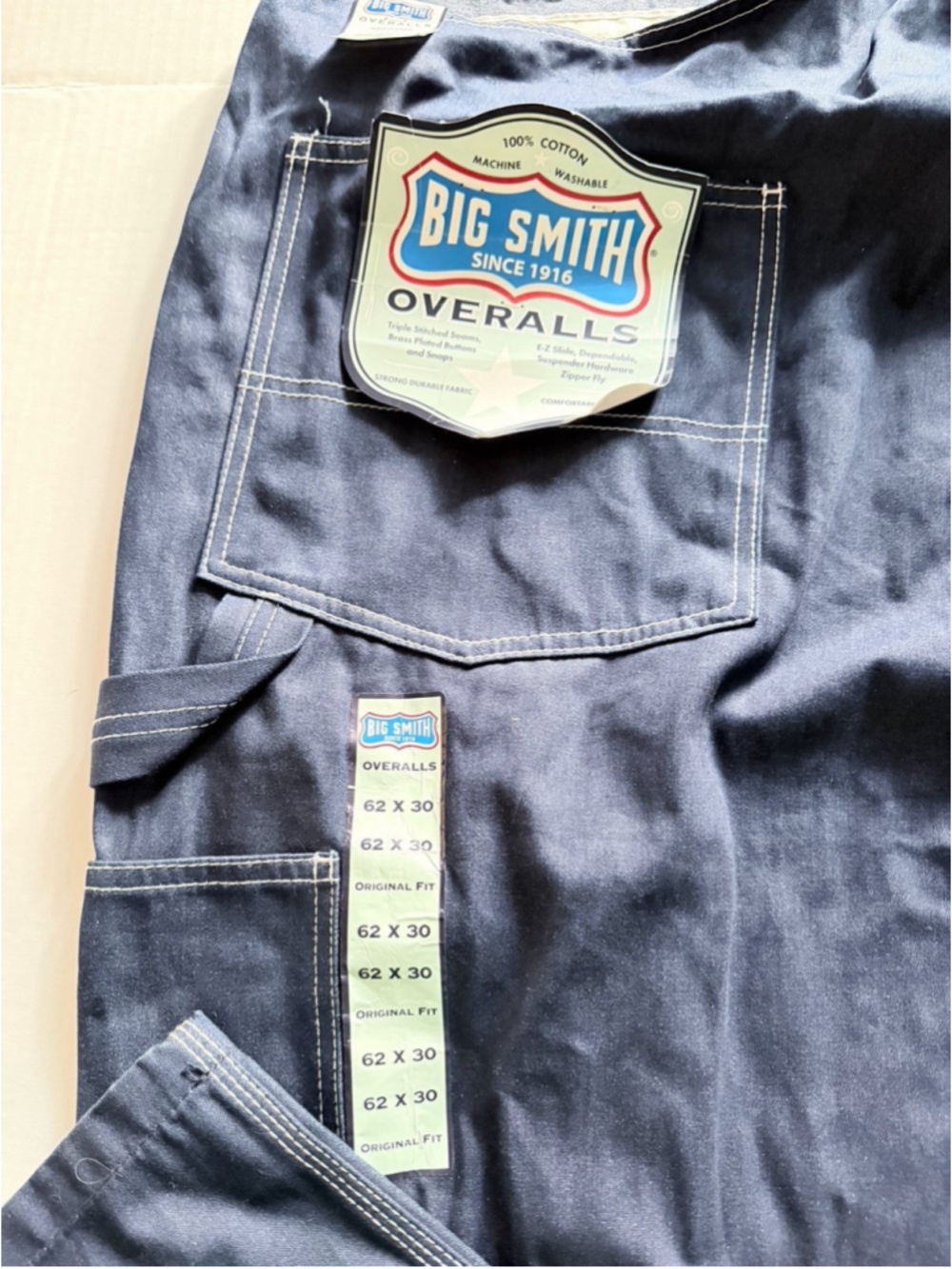 Big Smith blue denim bib overalls. NWT 62x30 #bigmen #workwear #farm - Picture 4 of 5